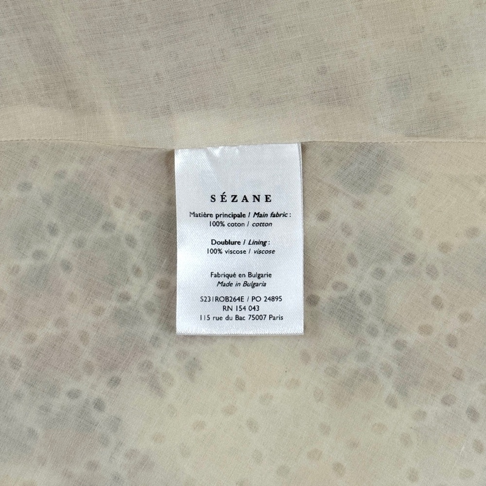 NWOT Sezane Midi Off-White Floral Chiaretta Cotton Dress - Picture 8 of 8